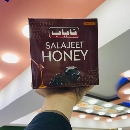 Jar of organic honey with shilajeet